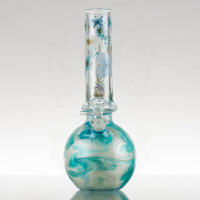 OMG - 11in Fixed Flower Round Bottom - Teal White