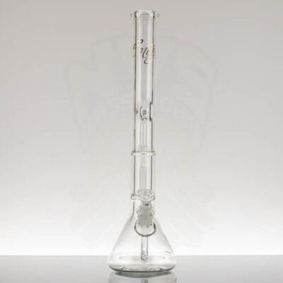 Envy Glass - 21in 9mm Double Showerhead Beaker - Gold Script